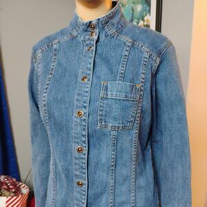 Chico’s Platinum Denim Jacket / Shirt Jacket – Size 1 (US 8–10)